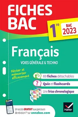 Fiches bac Français 1re générale & techno Bac 2023, nouveau programme de Première