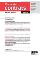 RDC - Revue des contrats N°1-2015