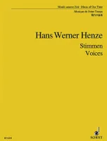 Voices – Stimmen, Eine Sammlung von Liedern. mezzo soprano, tenor and 15 players. Partition d'étude.