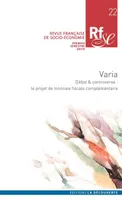 Revue française de socio-économie numéro 22 Varia