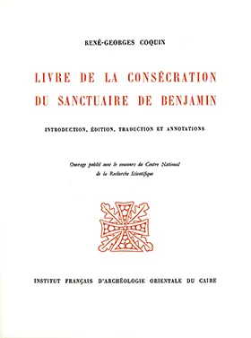 Livre de la consécration du sanctuaire de Benjamin., BEC 13.