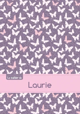 Le cahier de Laurie - Blanc, 96p, A5 - Papillons Mauve