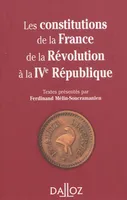 Les constitutions de la France de la Révolution à la IVe République