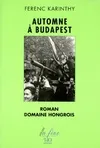 Automne à Budapest, roman