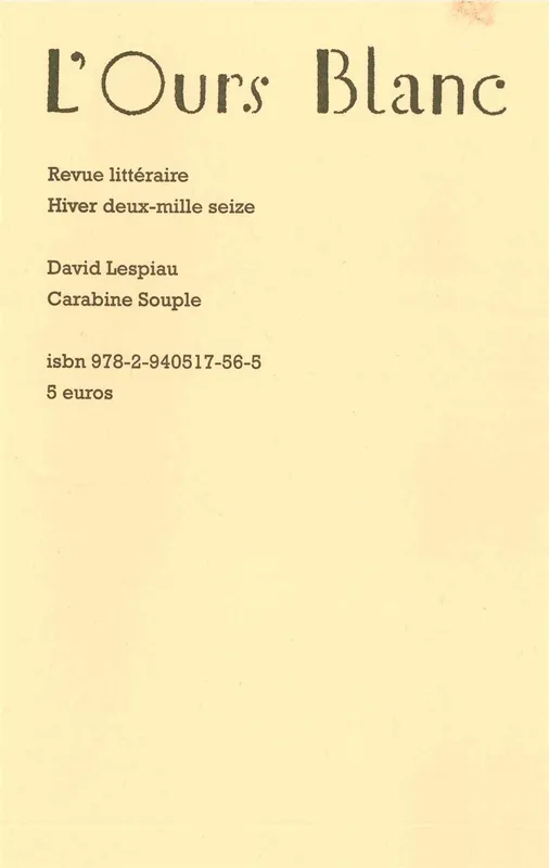 Livres Littérature et Essais littéraires Essais Littéraires et biographies Essais Littéraires Carabine souple David Lespiau