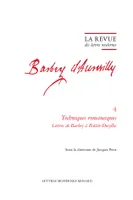 La Revue des lettres modernes, Techniques romanesques Lettres de Barbey à Bottin-Desylles