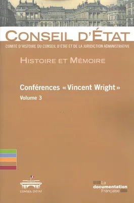 Conférences Vincent Wright, 3, conferences 