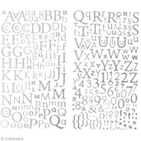 Stickers - Alphabet paillettes Argent