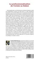 Livres Sciences Humaines et Sociales Sciences politiques La professionnalisation de l'armée au Gabon Frederick Mba Missang