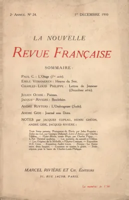 La Nouvelle Revue Française N' 24 (Décembre 1910)