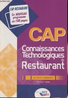 CAP connaissances technologiques de restaurant