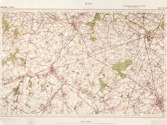 Ath 1 : 40.000 Sonderausgabe VII 1941 Nur für Dienstgebrauch. Belgien Blatt Nr 38  [ German military map - Bouillon, Belgique (Belgien - Belgium) ]