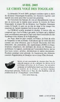 Avril 2005, Le choix volé des Togolais - Rapport sur un coup d'Etat électoral perpétré avec la complicité de la France et de la communauté internationale