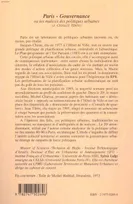 PARIS-GOUVERNANCE, ou les malices des politiques urbaines (J.Chirac/J.Tibéri)