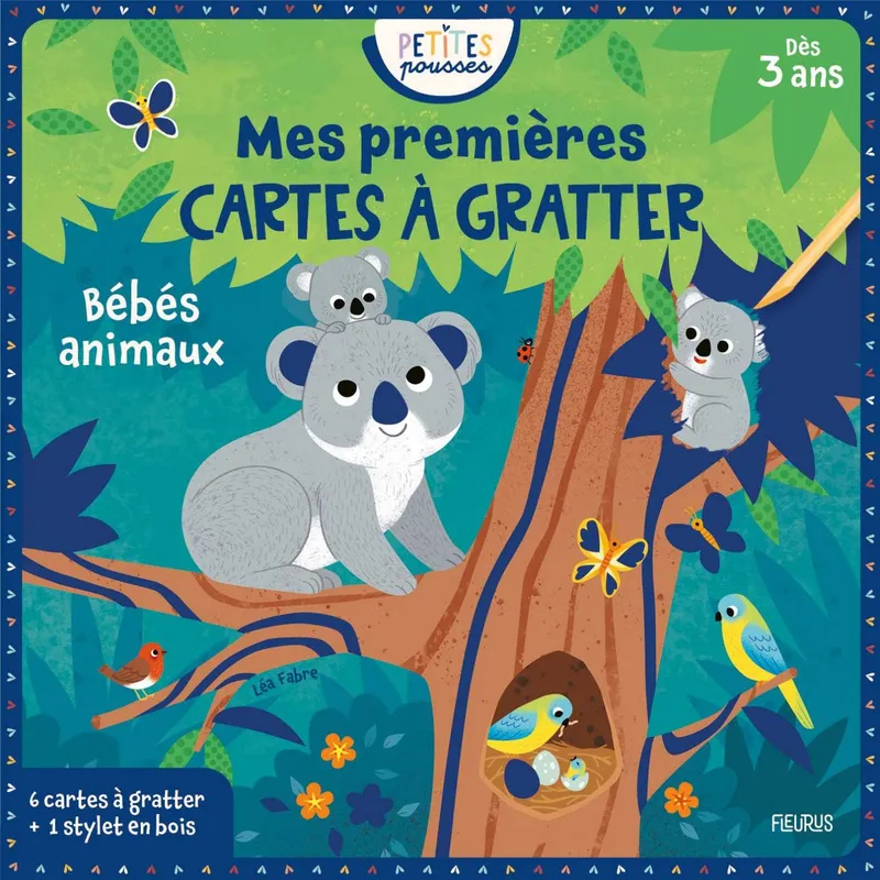 Jeux et Jouets Loisirs créatifs Tableaux à décorer Mes premières cartes à gratter - Bébés animaux Léa Fabre