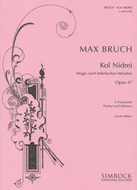 Kol Nidrei, Adagio on Hebraic themes. op. 47. 5 cellos. Partition et parties.