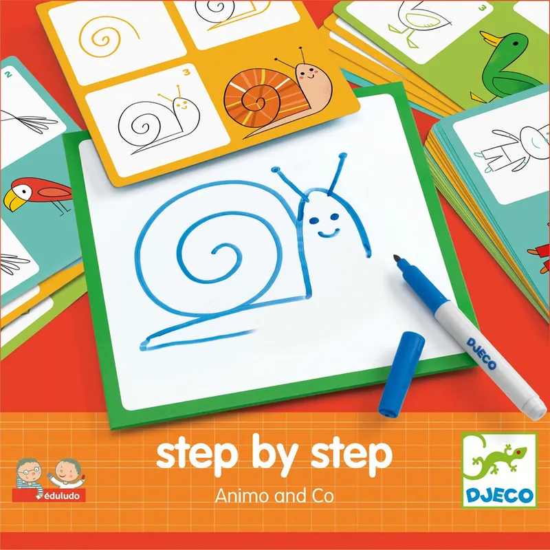 Jeux et Jouets Loisirs créatifs Dessin et peinture Step by step - Animo and Co Jeux éducatifs