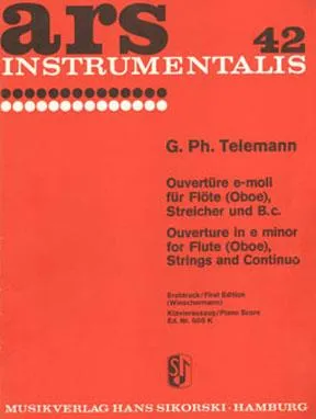 Ouvertüre (Suite), für Flöte (Oboe), Streicher und B.c.. TWV 55:e10. Partition.