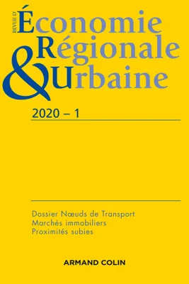 Revue d'économie régionale et urbaine Nº1/2020 Varia, Varia
