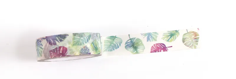 Masking tape feuilles tropicales aquarelle Graines créatives