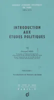 Introduction aux études politiques (1). Vocabulaire et notions de base, 1974-1975