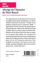 Livres Littérature et Essais littéraires Romans contemporains Etranger Abrégé de l'histoire de Port-Royal Jean Racine
