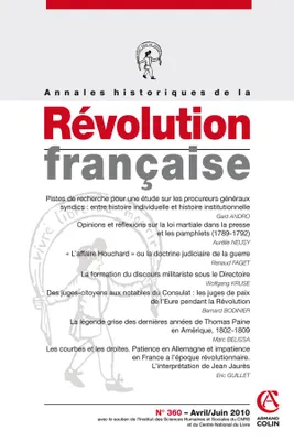 Annales historiques de la Révolution française nº 360 (2/2010)