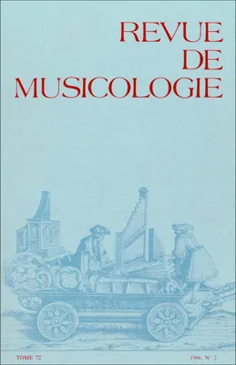 Revue de musicologie tome 72, n° 2 (1986)