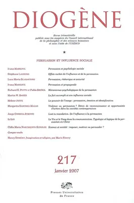 Diogène 2007 - n° 217, Sur la persuasion