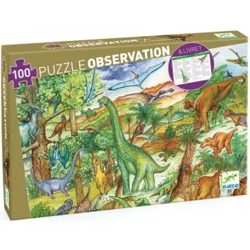Jeux et Jouets Puzzle Puzzle entre 100 et 500 pièces Puzzle observation 100 Pcs - Dinosaures Puzzle
