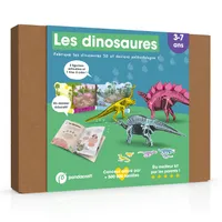 Les dinosaures - Kit ludo-éducatif 3-7 ans, Fabrique tes dinosaures 3D et deviens paléontologue