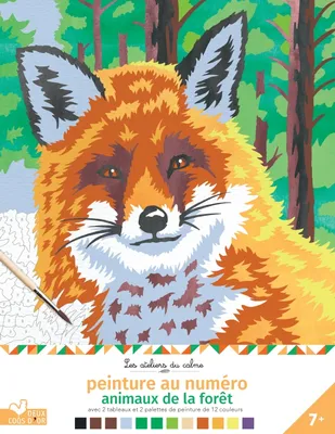 Peinture au numéro - animaux de la forêt - cahier avec palette et pinceau