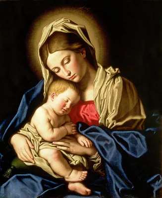 Cartes de v ux 2021- pack de 10 Vierge à l'enfant Sassoferrato
