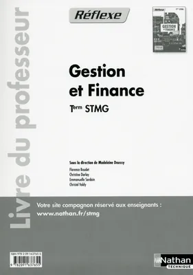 Gestion et finance - Tle STMGPochette Réflexe STMG Livre du professeur