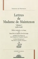 Lettres de madame de Maintenon, 1650-1689