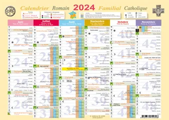 Calendrier familial catholique romain 2024 Grand (A3), Grand (A3)