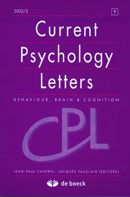 CURRENT PSYCHOLOGY LETTERS 2002/3 N.9
