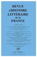 Revue d'histoire littéraire de la France 2009...