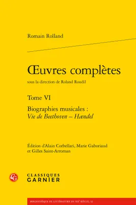 oeuvres complètes, Biographies musicales : Vie de Beethoven - Haendel