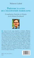 Prélude à la fin de l'occupation marocaine (en arabe), Compilation d'articles et d'études sur le Sahara Occidental