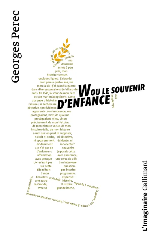 Livres Littérature et Essais littéraires Romans contemporains Francophones W ou Le souvenir d'enfance Georges Perec