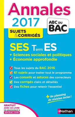 Annales Bac Sciences Economiques et Sociales - Terminale ES- Spé&Spé - Corrigé