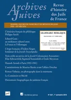 Archives Juives 52-1 (2019-1), Figures de de passeurs et de médiateurs juifs (19e-20e siècles)