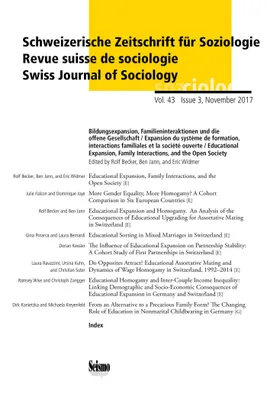 Revue suisse de sociologie, vol. 43, Issue 3/2017, Expansion du système de formation, interactions familiales et la société ouverte