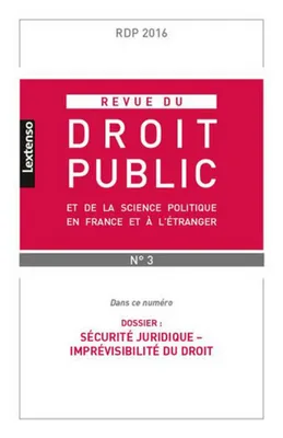 Revue Du Droit Public ; 2016 T.3