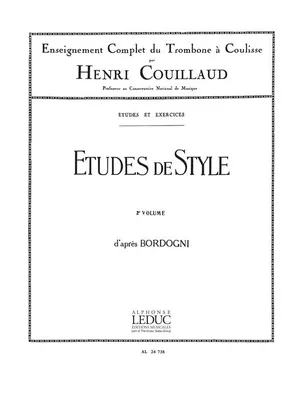 Études de Style d'après Bordogni Vol. 2, Enseignement Complet du Trombone à Coulisse par Henri Couillaud