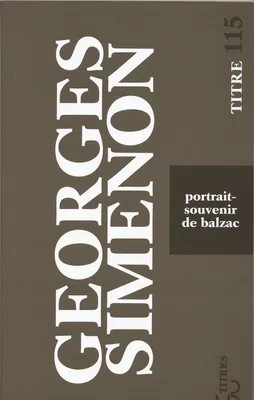 Portrait-souvenir de Balzac