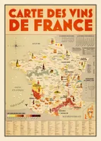 La carte des vins de France (pliée) - un poster géant pour voir le vin en grand