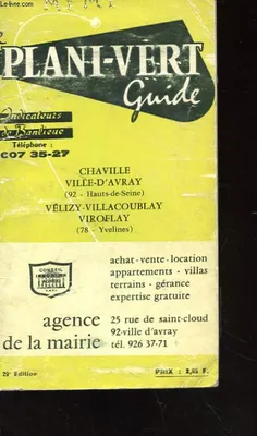 LE PLANI-VERT GUIDE - INDICATEURS DE BANLIEUE - CHAVILLE - VILLE D'AVRAY - VELIZI - VILLACOUBLAY - VIROFLAY