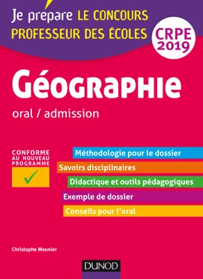 Géographie - Professeur des écoles - oral / admission - CRPE 2019